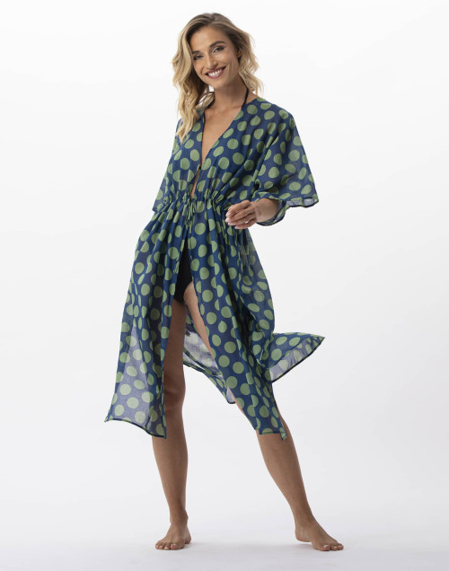 Polka dot printed kimono in...