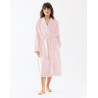 Plush flannel twill bathrobe ESSENTIEL H61B in rosewood