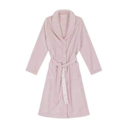 Plush flannel bathrobe ESSENTIEL H51B rosewood | Lingerie le Chat