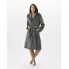 Plush flannel bathrobe ESSENTIEL H51B moss green