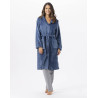 Plush flannel bathrobe ESSENTIEL H51B prussian blue