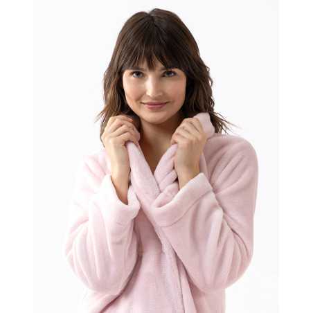 Plush flannel jacket ESSENTIEL H77A rosewood | Lingerie le Chat