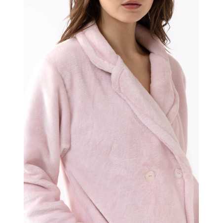 Plush flannel jacket ESSENTIEL H77A rosewood | Lingerie le Chat