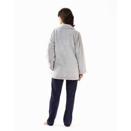 Plush flannel jacket ESSENTIEL 677 grey | Lingerie le Chat