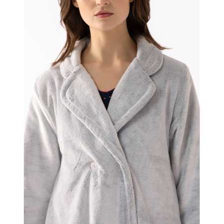 Veste en peluche flanelle ESSENTIEL H77A gris  | Lingerie le Chat