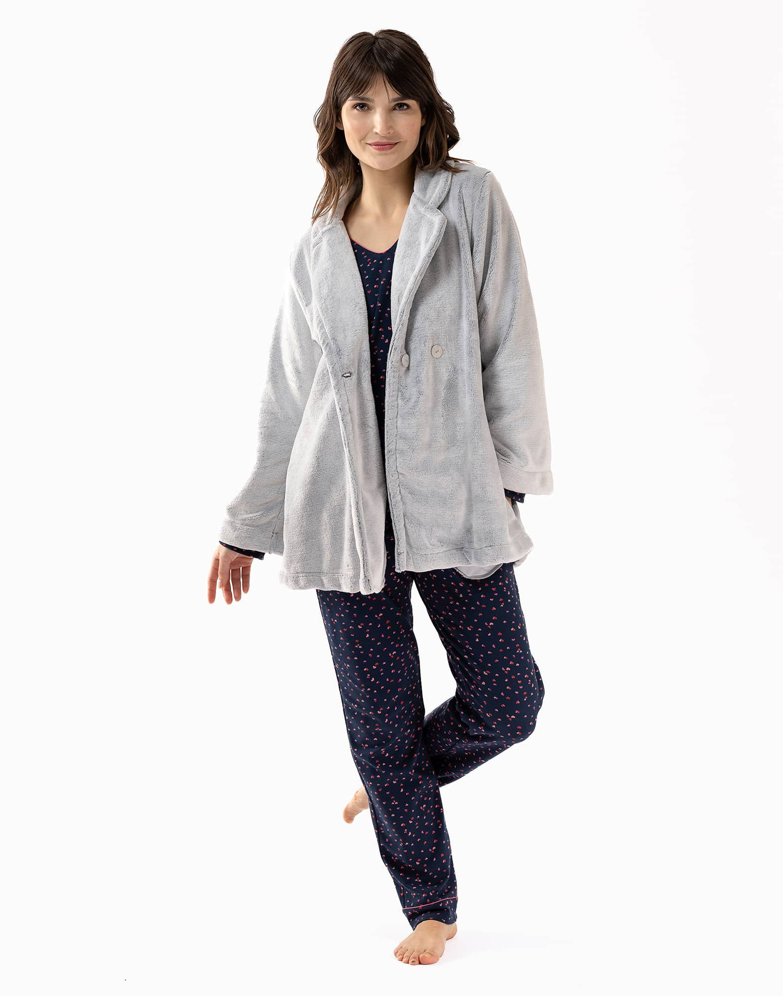 Plush flannel jacket ESSENTIEL H77A grey