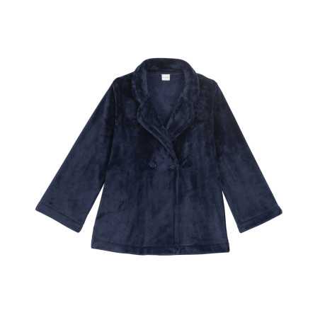 Plush flannel jacket ESSENTIEL 677 navy blue | Lingerie le Chat