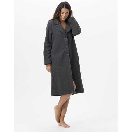 Fleece robe ESSENTIEL H52B in anthracite | Lingerie le Chat