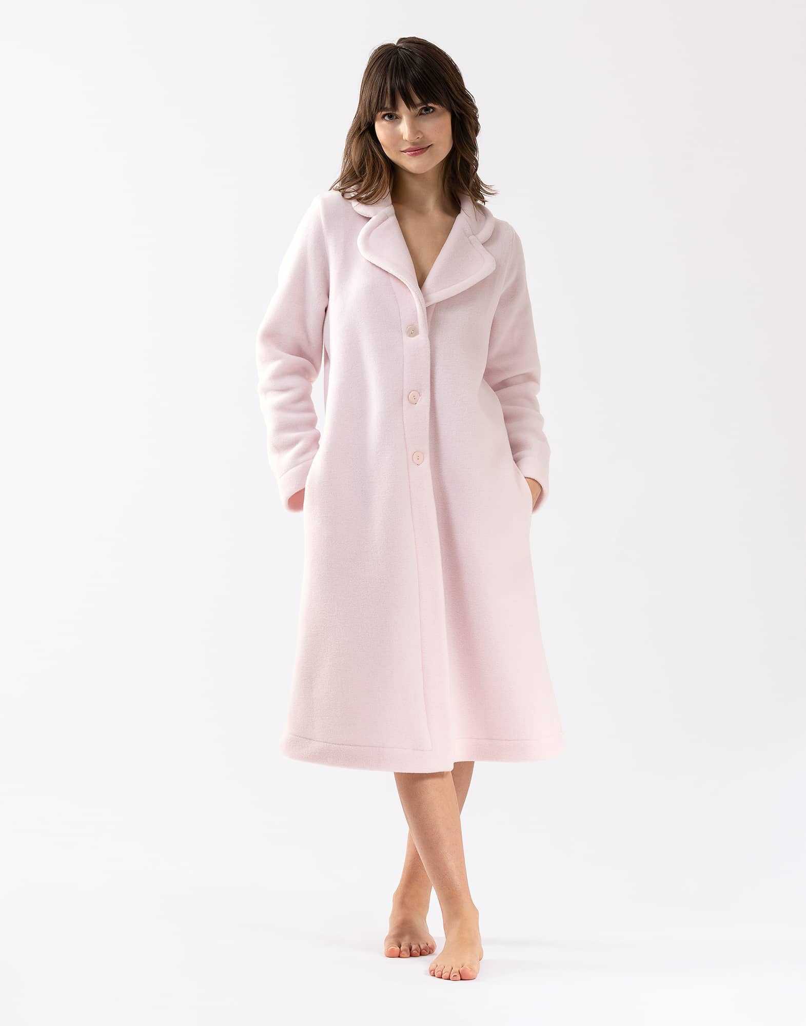 Fleece robe ESSENTIEL H52B  in rosewood | Lingerie le Chat