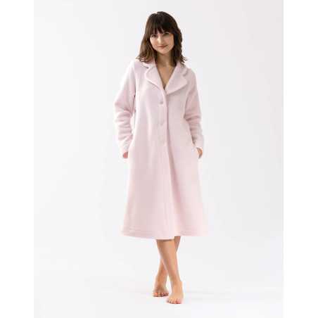 Fleece robe ESSENTIEL H52B  in rosewood | Lingerie le Chat