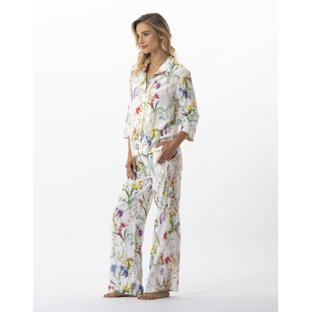 Flower printed pyjamas in 100% viscose RIVIERA 706 multicolour | Lingerie le Chat