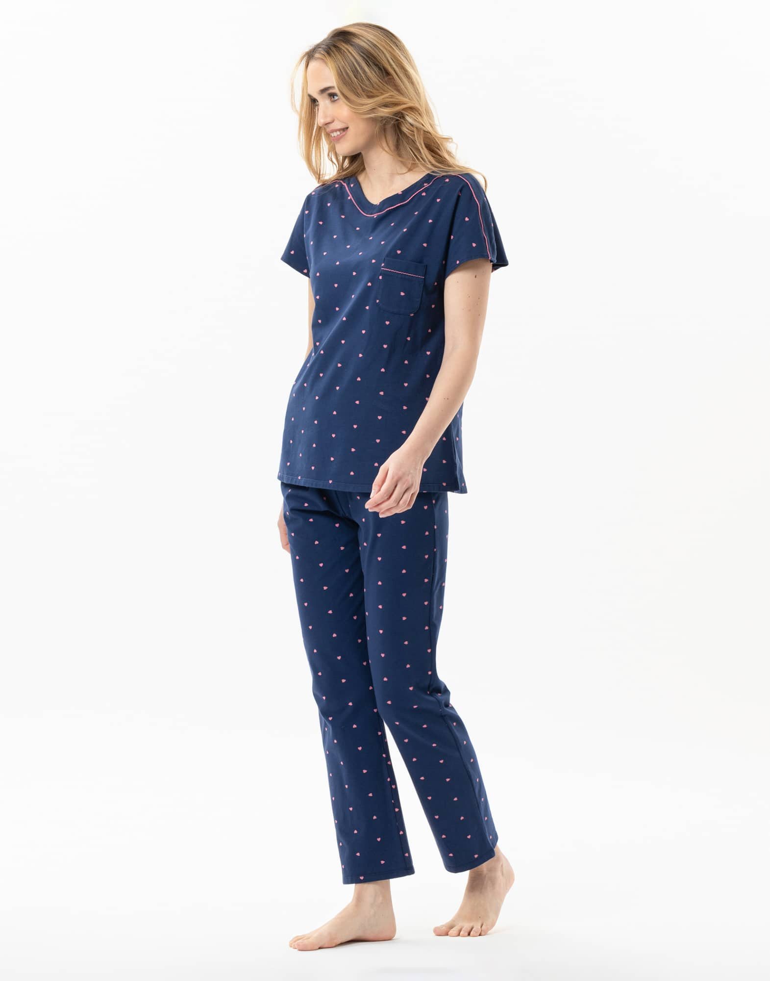 Pyjama en coton AMORE 702 marine