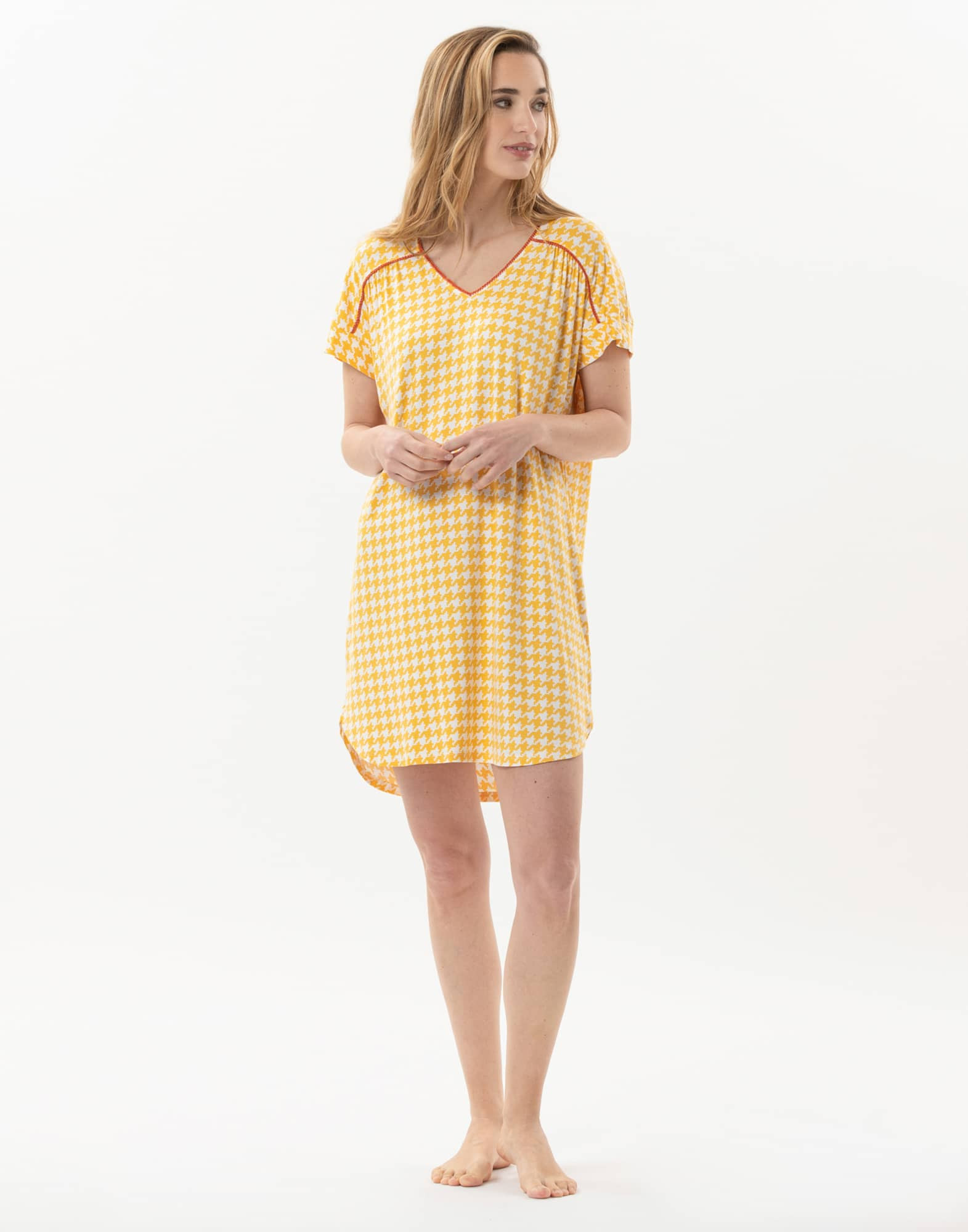 Chemise de nuit imprimée en viscose élasthanne ROSIE 701 soleil