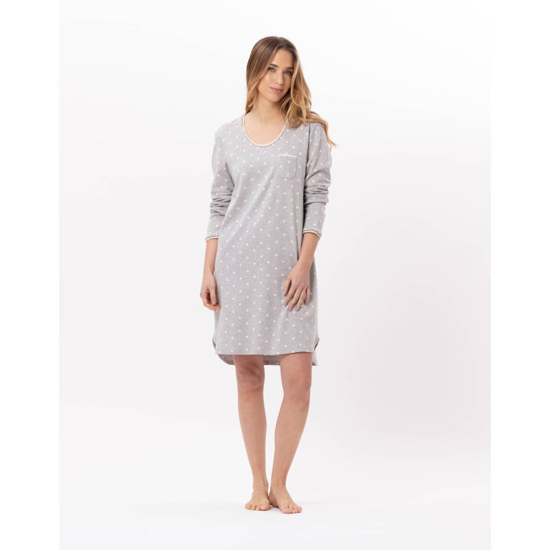 Cotton nightdress CHAMADE 801 Grey | Lingerie le Chat