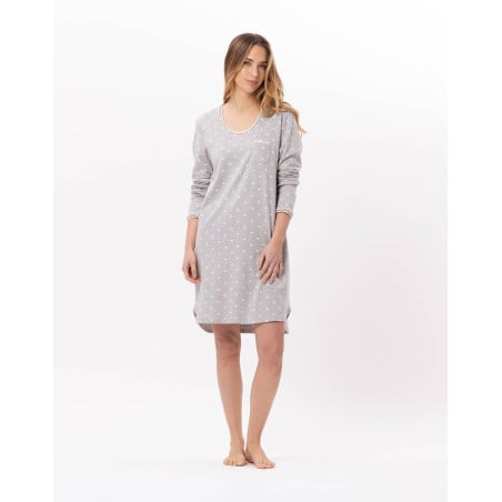 Cotton nightdress CHAMADE 801 Grey | Lingerie le Chat