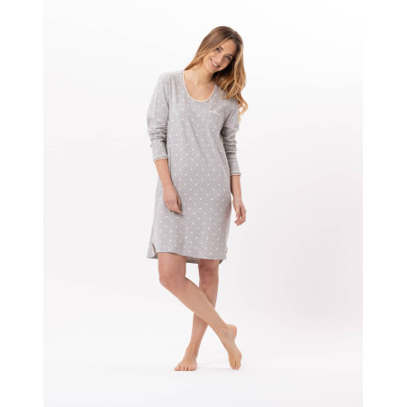 Cotton nightdress CHAMADE 801 Grey | Lingerie le Chat