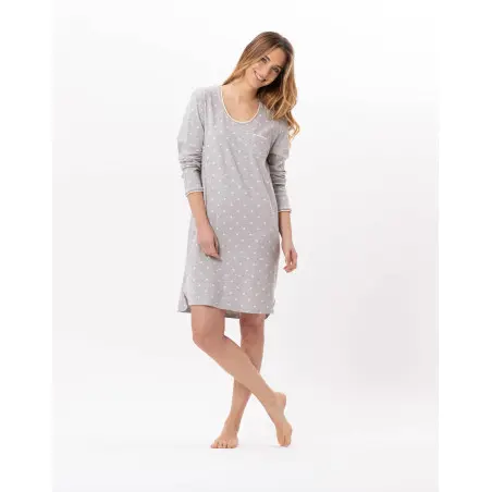 Cotton nightdress CHAMADE 801 Grey | Lingerie le Chat