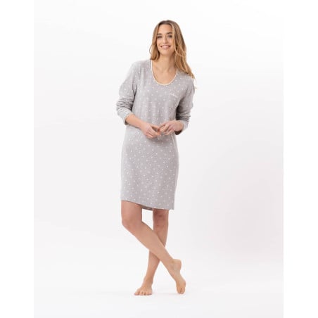 Cotton nightdress CHAMADE 801 Grey | Lingerie le Chat