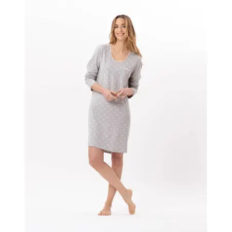 Cotton nightdress CHAMADE 801 Grey | Lingerie le Chat