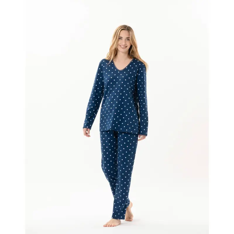 Cotton pyjamas CHAMADE 802 Prussian Blue | Lingerie le Chat