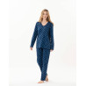 Cotton pyjamas CHAMADE 802 Prussian Blue