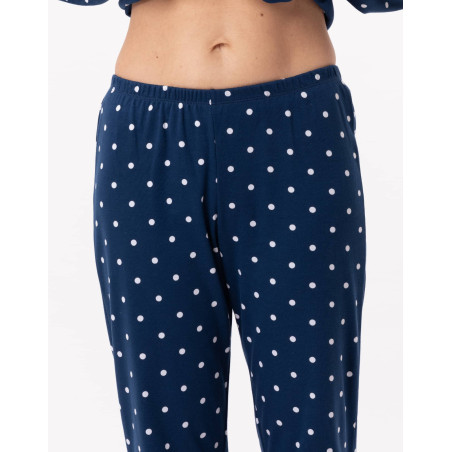 Cotton pyjamas CHAMADE 802 Prussian Blue | Lingerie le Chat