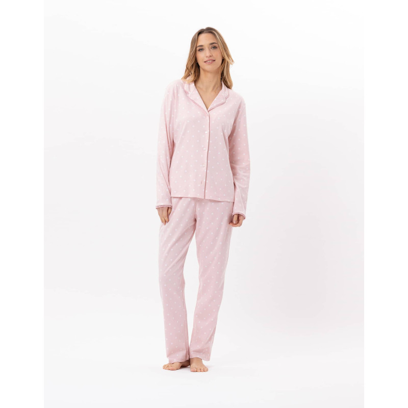 Pyjama boutonné en coton CHAMADE 806 Blush | Lingerie le Chat