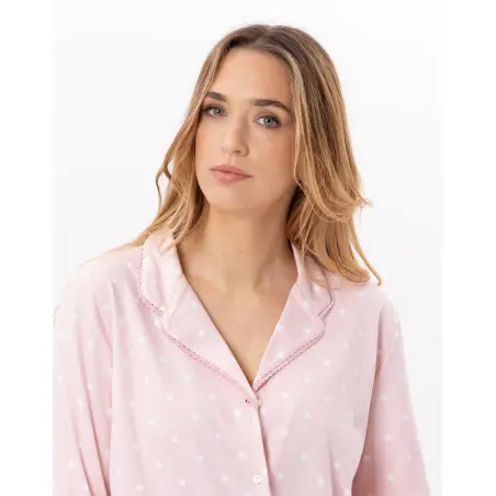Pyjama boutonné en coton CHAMADE 806 Blush | Lingerie le Chat