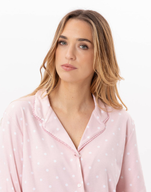 Cotton button-down pyjamas CHAMADE 806 Blush