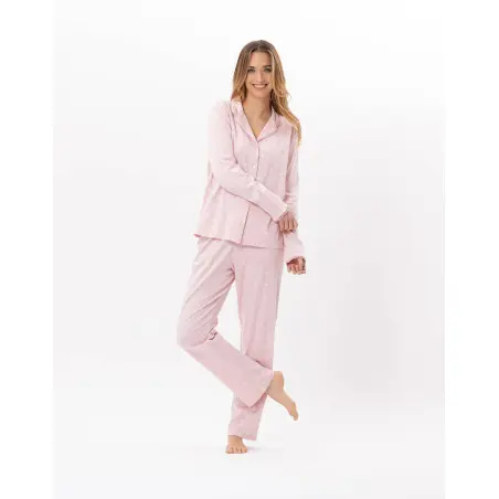 Pyjama boutonné en coton CHAMADE 806 Blush | Lingerie le Chat