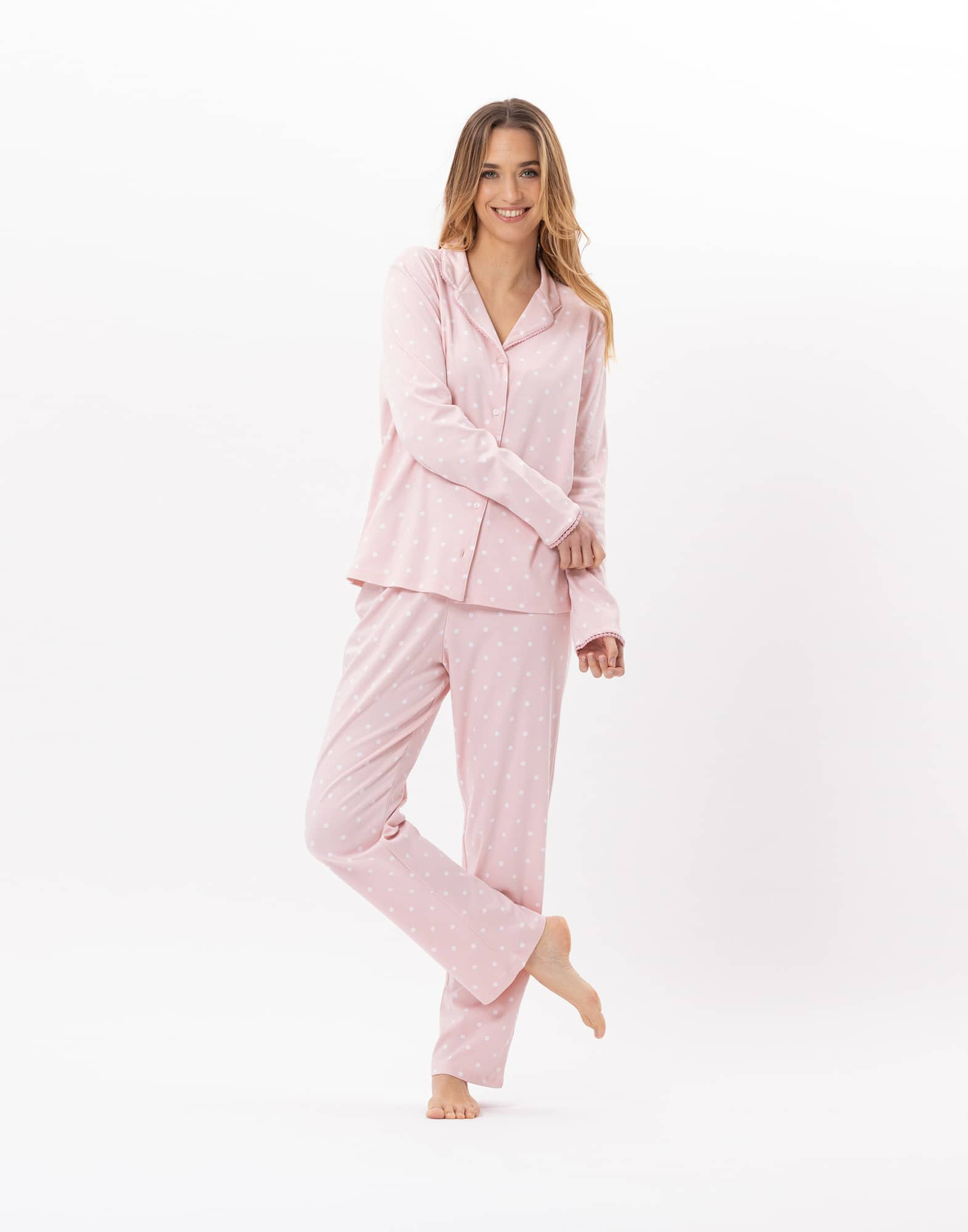 Pyjama boutonné en coton CHAMADE 806 Blush