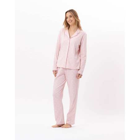 Pyjama boutonné en coton CHAMADE 806 Blush | Lingerie le Chat