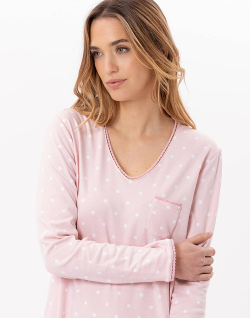 Chemise de nuit longue en coton  CHAMADE 811 Blush