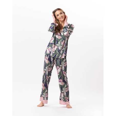 Button-down pyjamas in viscose GIOIA 806 Multico | Lingerie le Chat