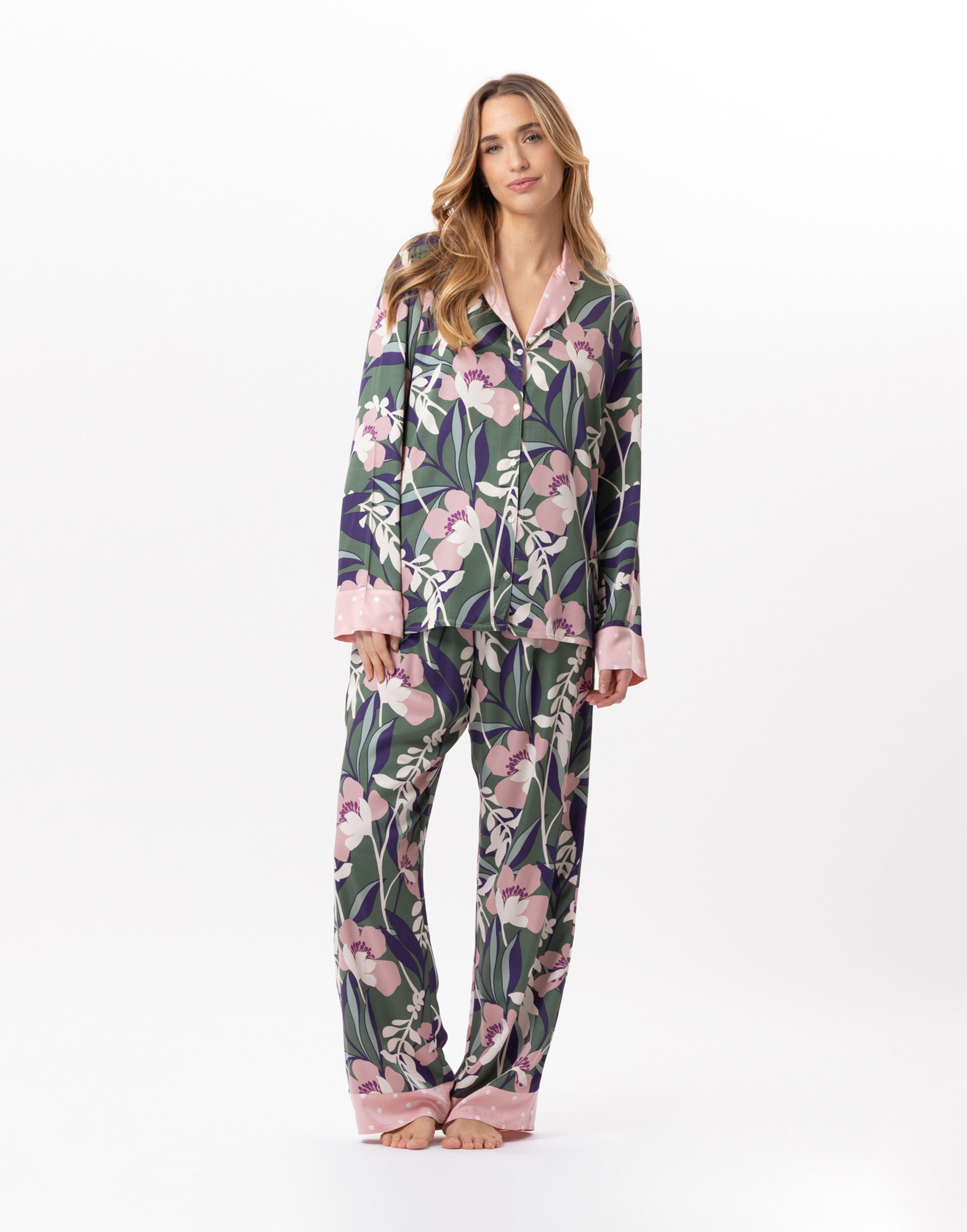 Button-down pyjamas in viscose GIOIA 806 Multico | Lingerie le Chat