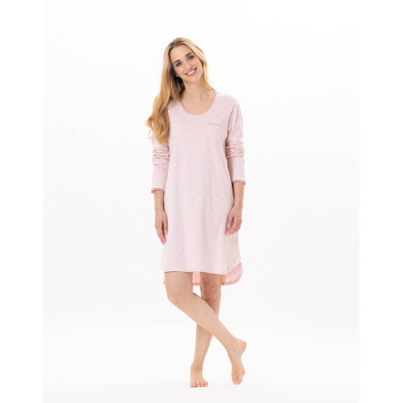 Chemise de nuit en coton  CHAMADE 801 Blush | Lingerie le Chat