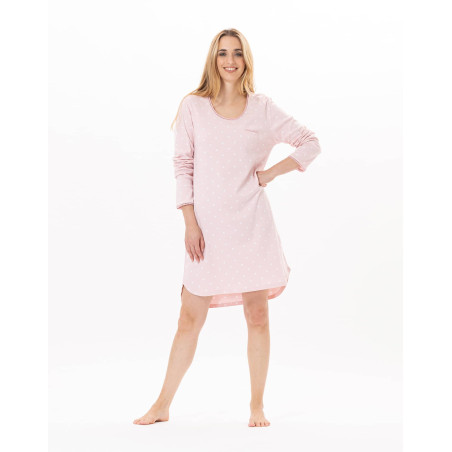 Chemise de nuit en coton  CHAMADE 801 Blush | Lingerie le Chat