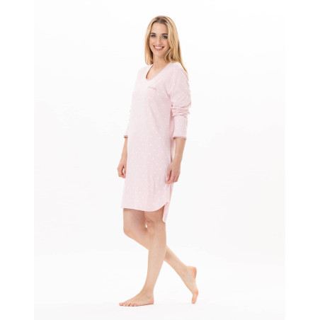 Chemise de nuit en coton  CHAMADE 801 Blush | Lingerie le Chat