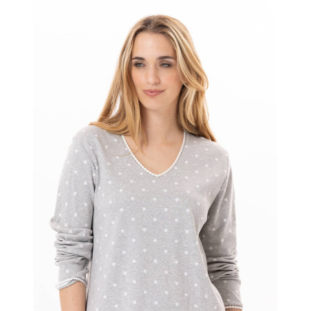 Pyjama en coton CHAMADE 802 Gris Chine | Lingerie le Chat