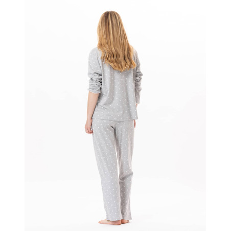 Cotton button-down pyjamas CHAMADE 806 Grey  | Lingerie le Chat