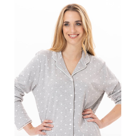 Pyjama boutonné en coton CHAMADE 806 Gris Chine | Lingerie le Chat