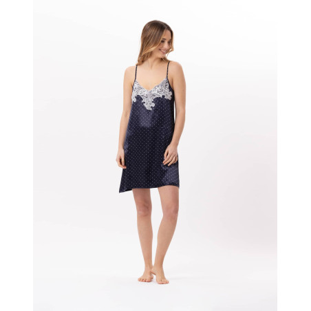 Viscose nightie MOON 803 Navy Blue | Lingerie le Chat