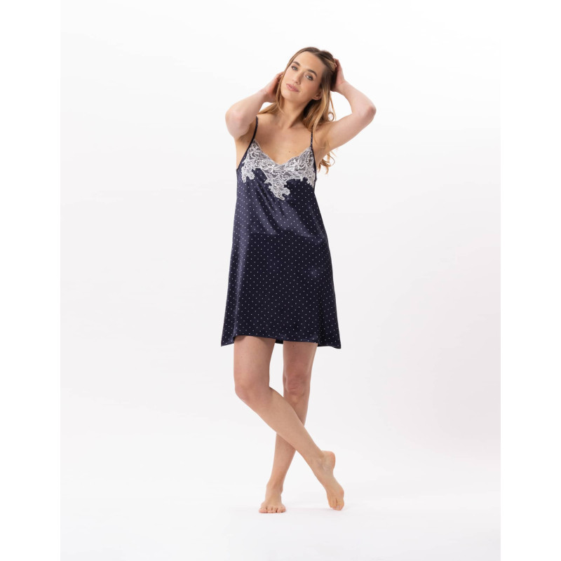 Viscose nightie MOON 803 Navy Blue | Lingerie le Chat