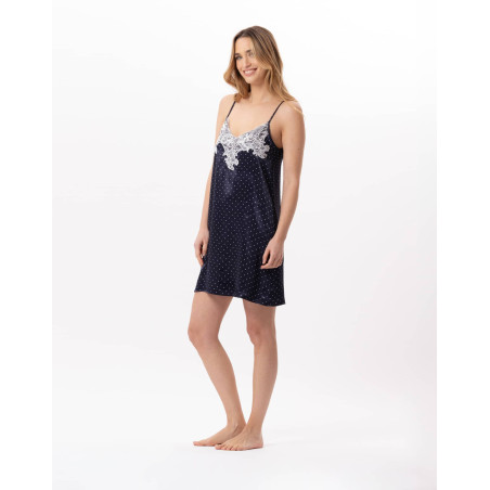 Viscose nightie MOON 803 Navy Blue | Lingerie le Chat