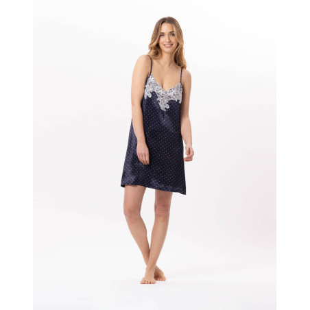 Viscose nightie MOON 803 Navy Blue | Lingerie le Chat