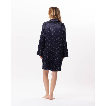 Viscose button-down shirt MOON 805 Navy Blue | Lingerie le Chat