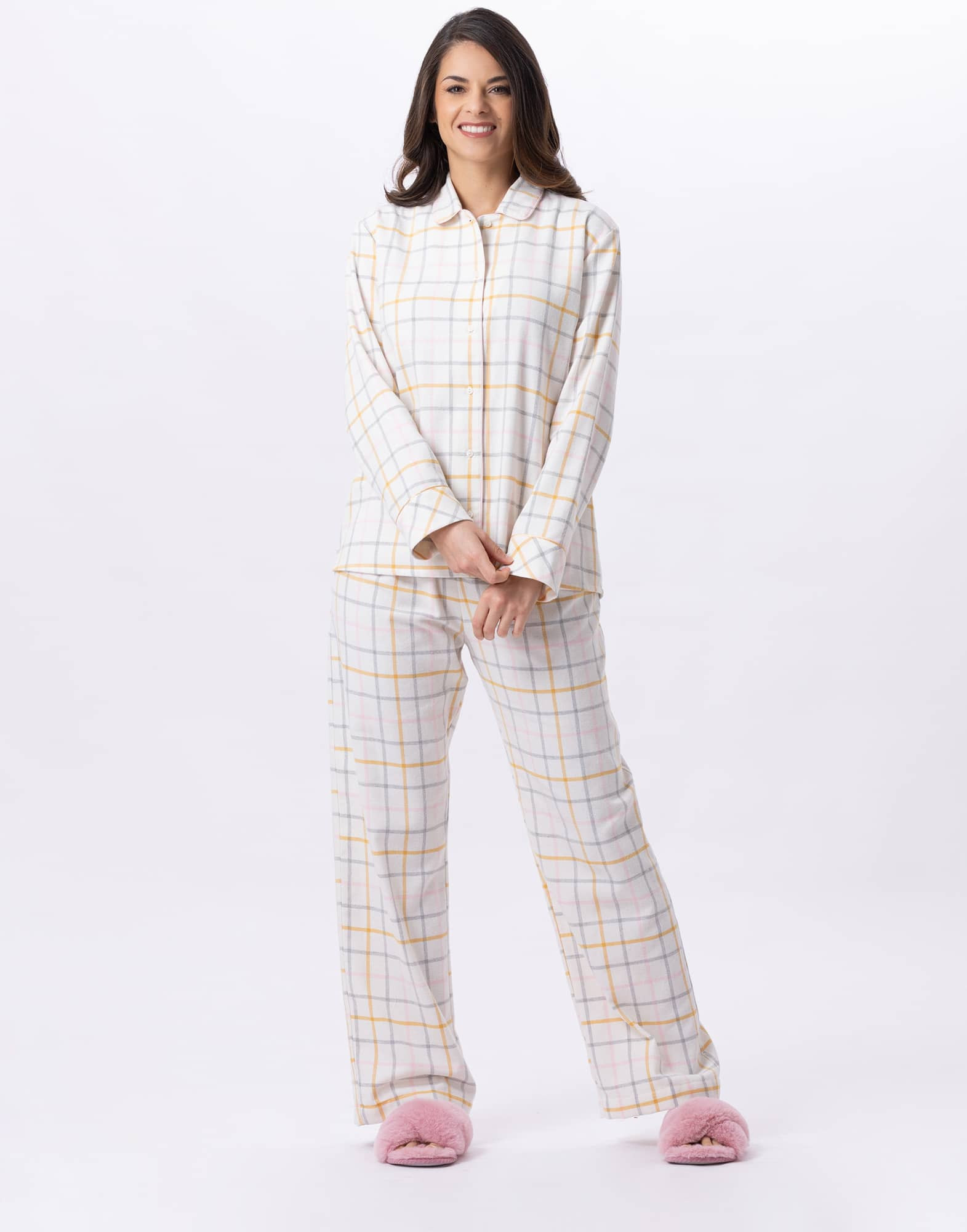 Cotton button-down pyjamas FELICITA 806 Multico | Lingerie le Chat