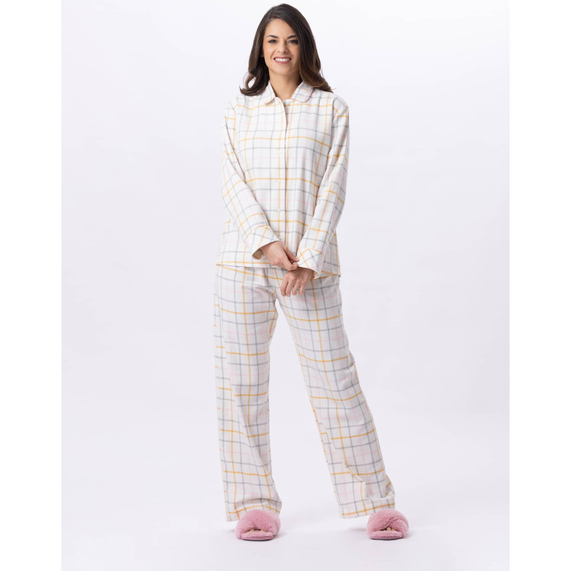 Cotton button-down pyjamas FELICITA 806 Multico | Lingerie le Chat