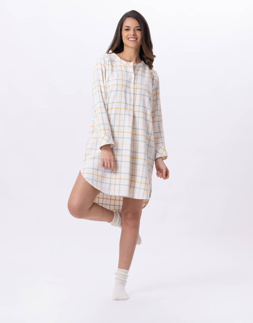 Cotton button-down nightshirt FELICITA 805 Multico | Lingerie le Chat