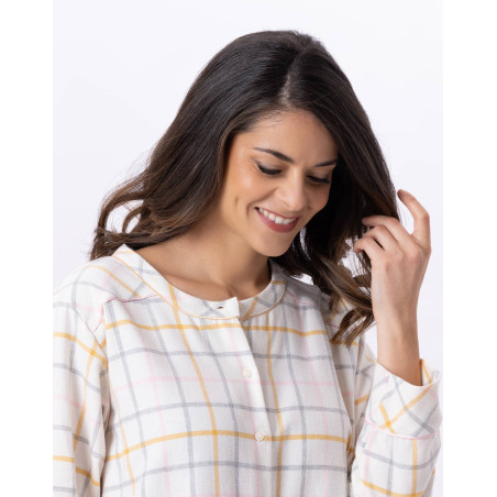 Cotton button-down nightshirt FELICITA 805 Multico | Lingerie le Chat